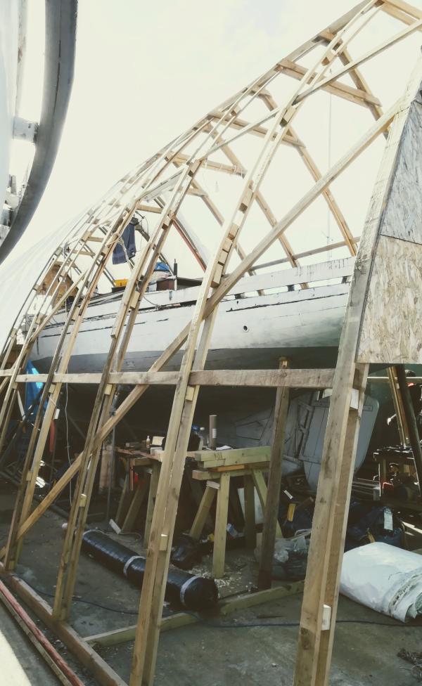 Wanderer II undergoing restoration