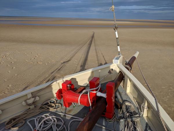 Baden Powell on the sand waiting to enter habour