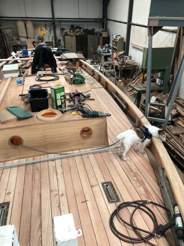 Mermaid undergoing restoration Feb 2023