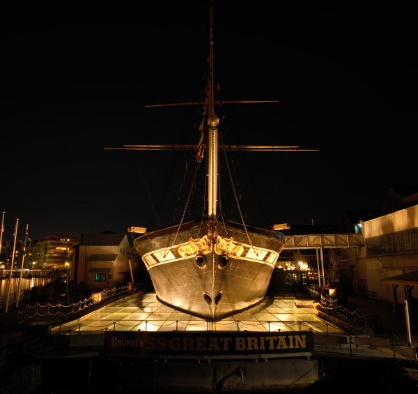 SS Great Britain at night by drone - 2022 Photo Comp entry