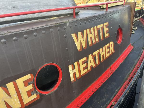 White Heather closeup of painted name