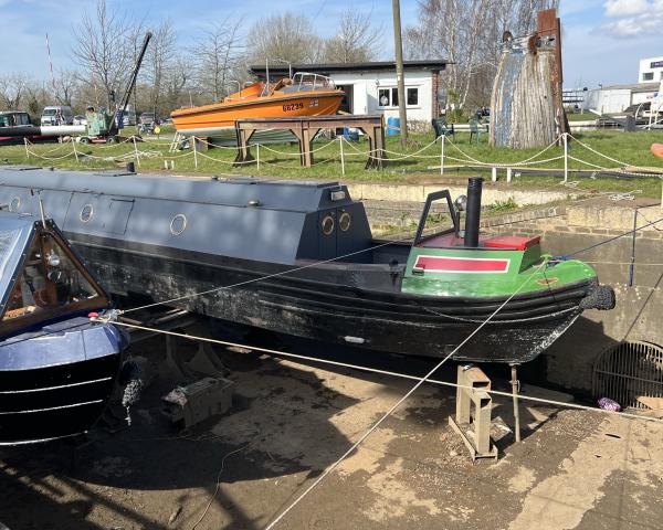 Clyde in dry dock, bow section