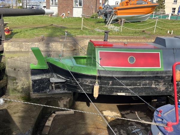 Clyde in dry dock, stern section