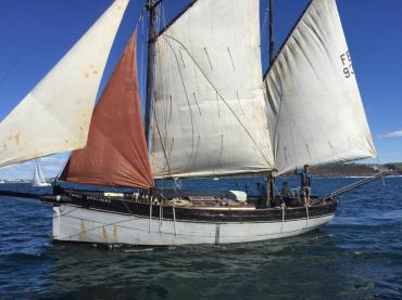 Three Brothers under sail