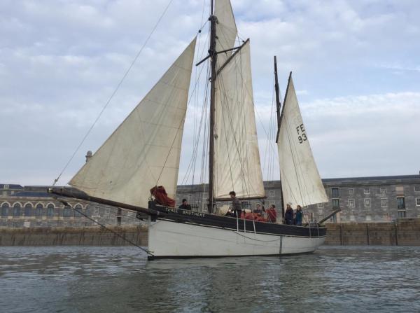 Three Brothers under sail