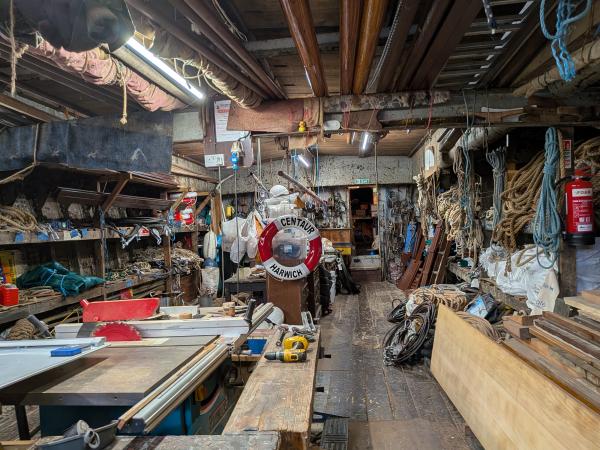 The workshop onboard Sailorman
