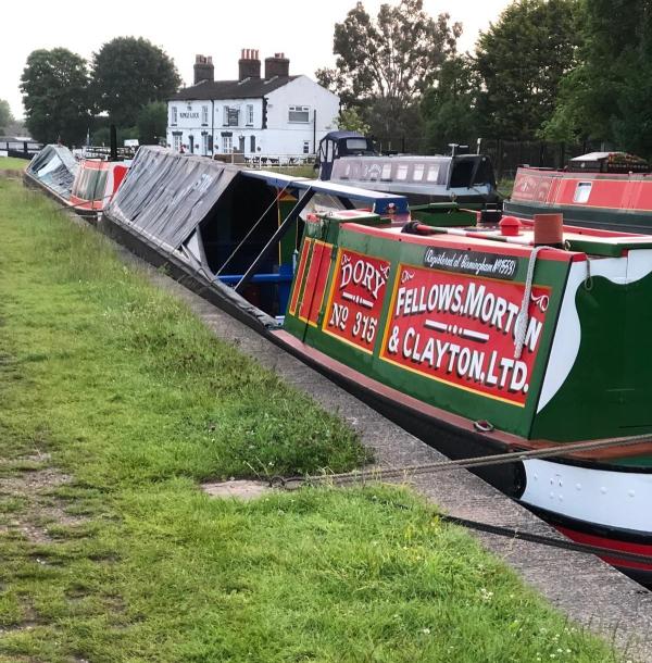 Dory moored starboard side