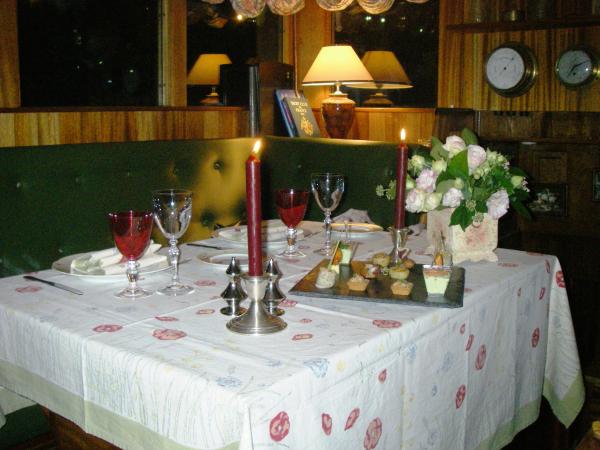 Kitikae's dining area dressed for a party