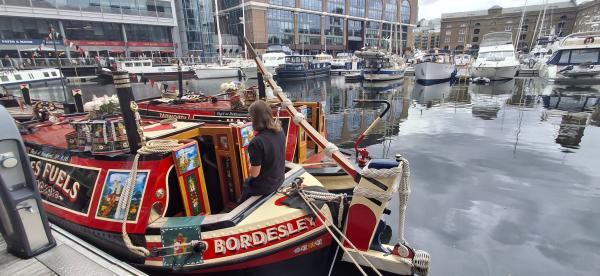 Stern facing moored in London 