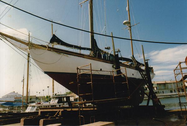Blue Trout - port side view, in dry dock (Photo comp entry)