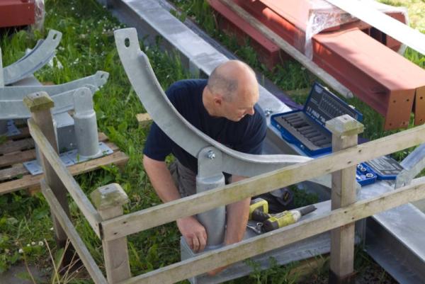 Assembling the new yacht cradle, 2013