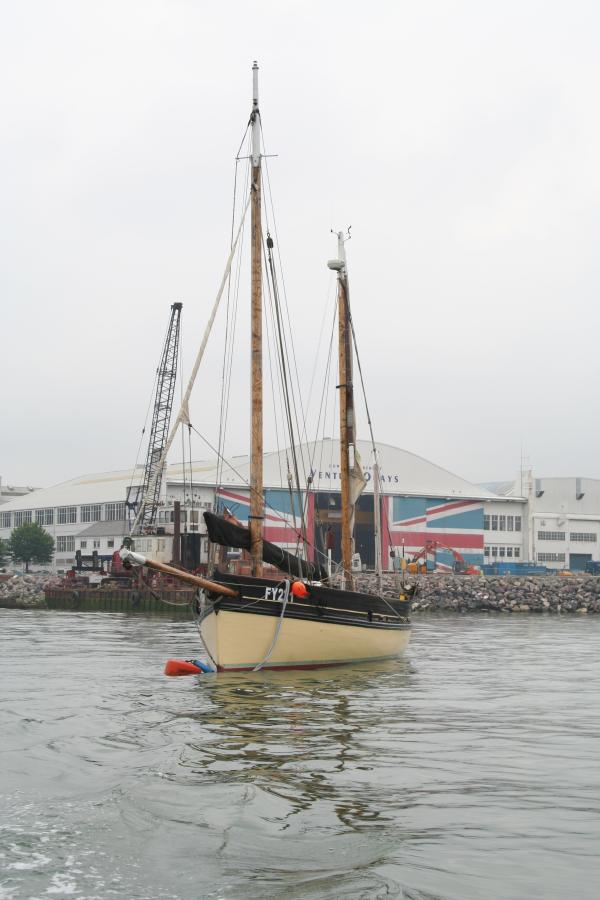 Our Boys on her mooring at Cowes