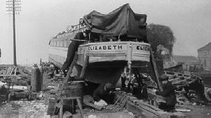 ELIZABETH - on the slip at Lincoln in 1938.  Stern from port quarter looking forward.