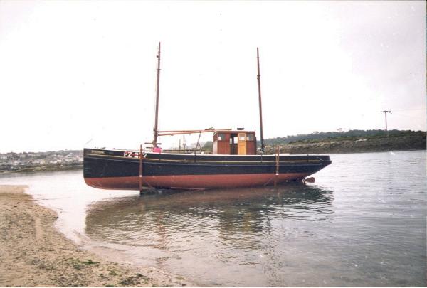 Pioneer drying out - port side view.