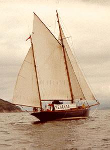 PENELEE - underway. Starboard quarter looking forward.