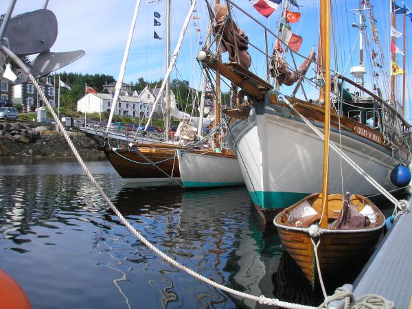 Photo Comp 2012 entry: Dignity, Swn Y Mor, Emerald, and Dream Twister at the first Tarbert Traditional Boat Festival