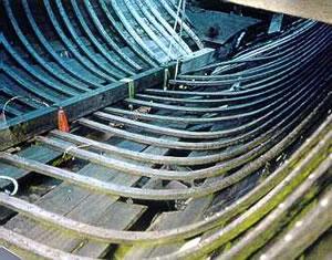 MARY GORDON - internal planking and frames looking aft.