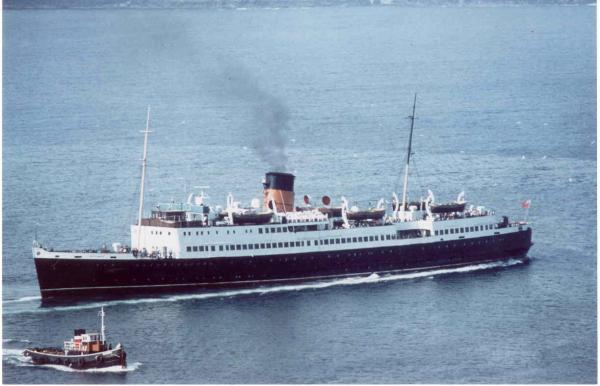 Manxman under way - port side