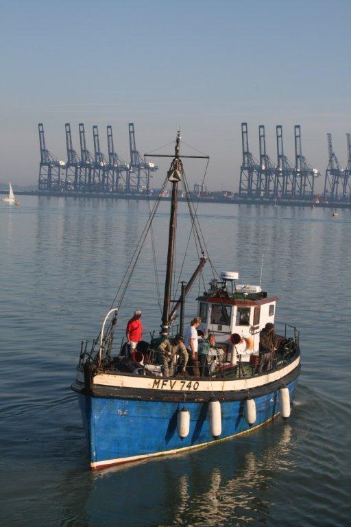 MFV  740 - leaving Harwich Pier
