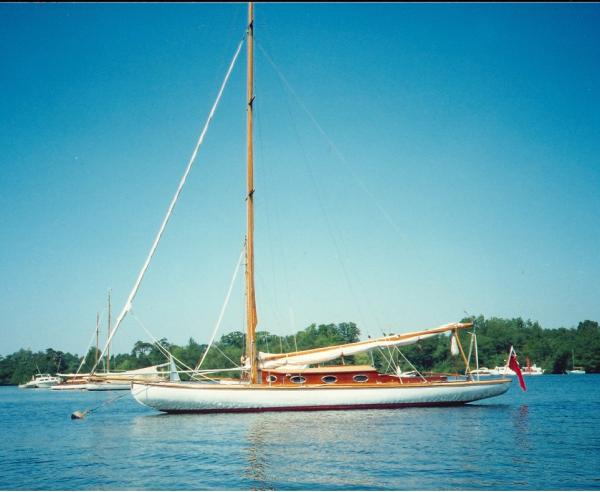 Evening Flight on a mooring, port side view