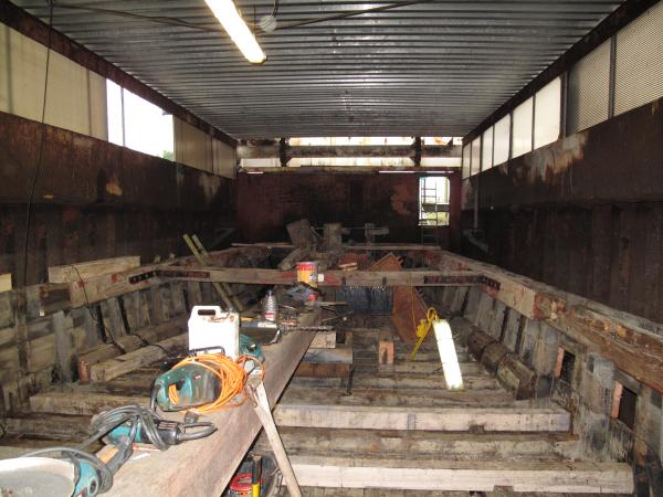 Susan - in dry dock, undergoing restoration in Nov 13