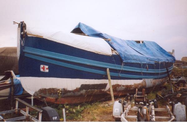 Francis Forbes Barton out of the water - port side
