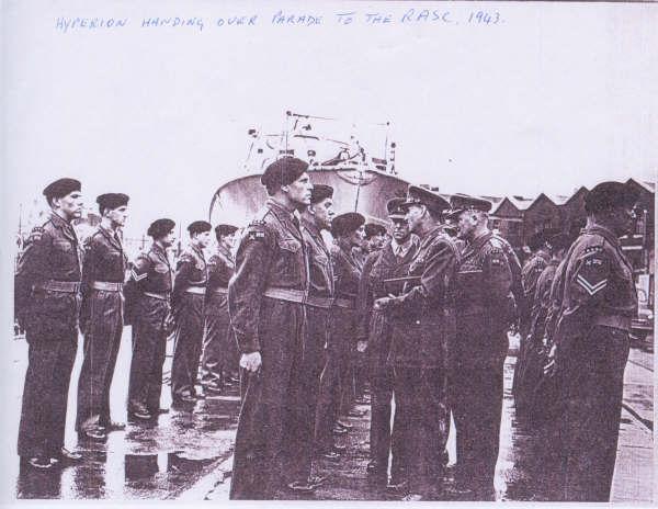 Hyperion - handing over parade to the RASC 1943.