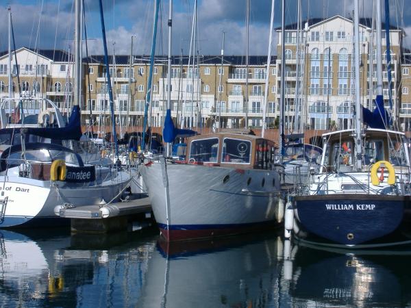 bow view in marina