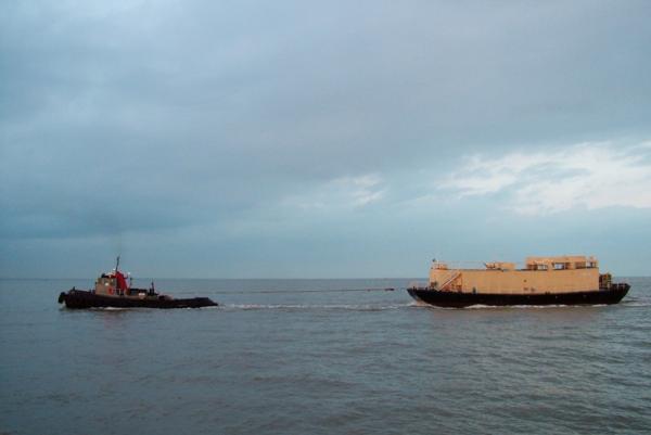 LBK6 on tow, port side