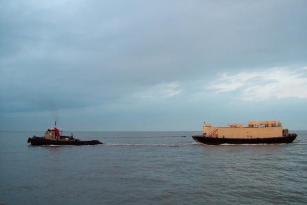 LBK6 on tow, port side