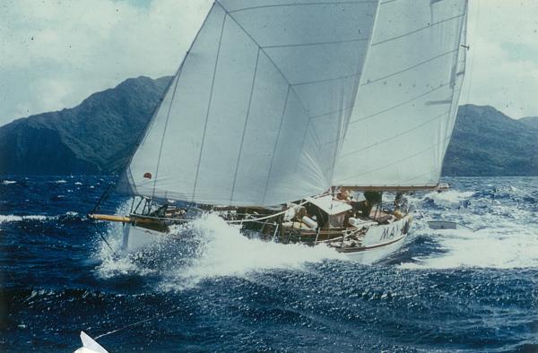 At sea in the Caribbean in 1972