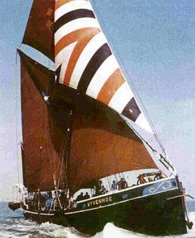 WYVENHOE at sea, starboard bow view