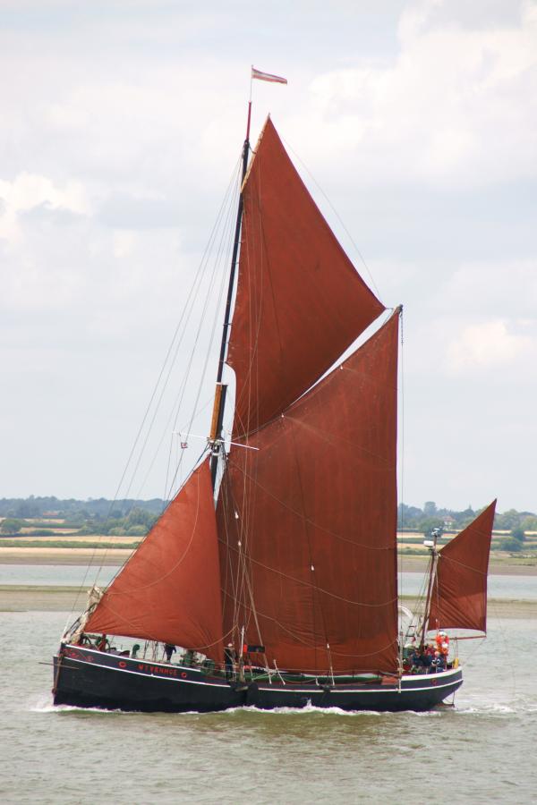 Wyvenhoe - port side view, underway, Essex.