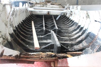 Three Brothers - hull frames during 2012-13 works