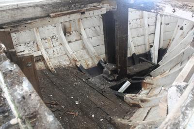 Three Brothers - hull frames during 2012-13 works