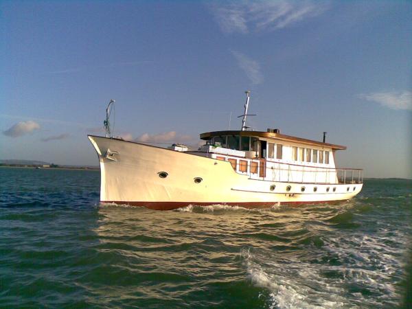 Port side view, underway