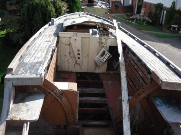 Terrier - interior fwd. Stringers and plank removed each side, plus damage to beamshelf