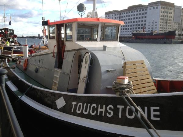 Touchstone - Bow view, At London Boat Show 2014