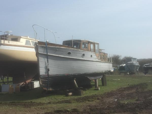 Bow view in dry dock