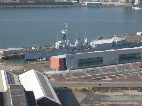 HMS Caroline - aerial view