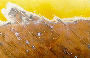 TRIMILIA - repair on starboard side from shell damage at Dunkirk