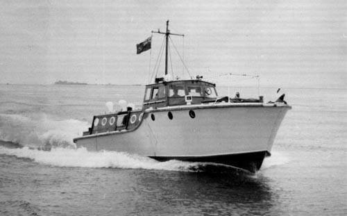 At sea, starboard forward view