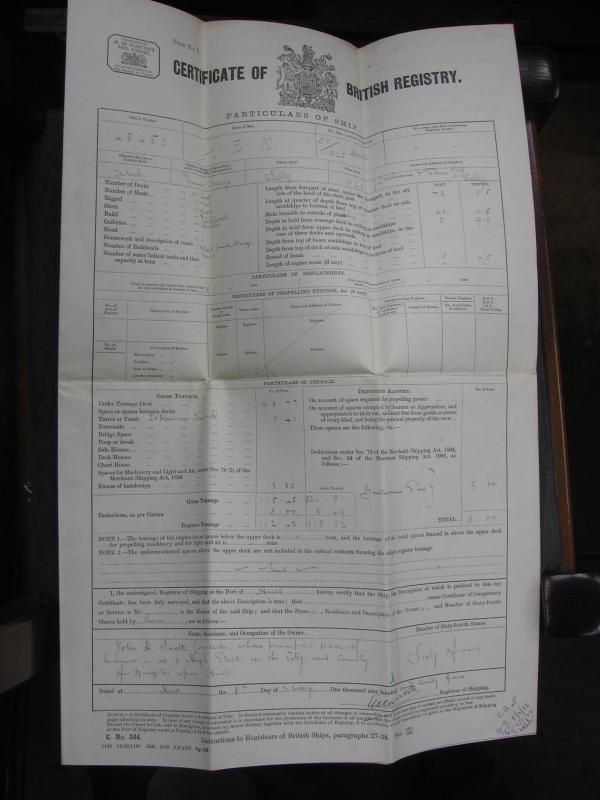 HEN certificate of registry