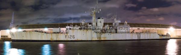 Photo Comp 2012 entry: HMS Plymouth - laid up at night