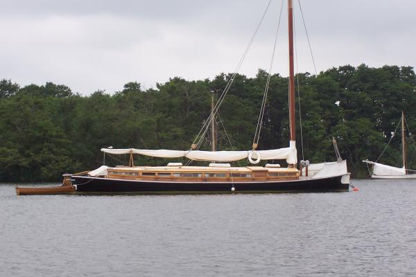 Solace on her mooring - starboard side