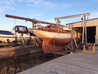 lifted into dry dock