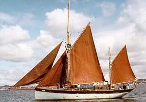 REGARD - under sail.  At the Classic Boat Rally, Brixham, in 1989