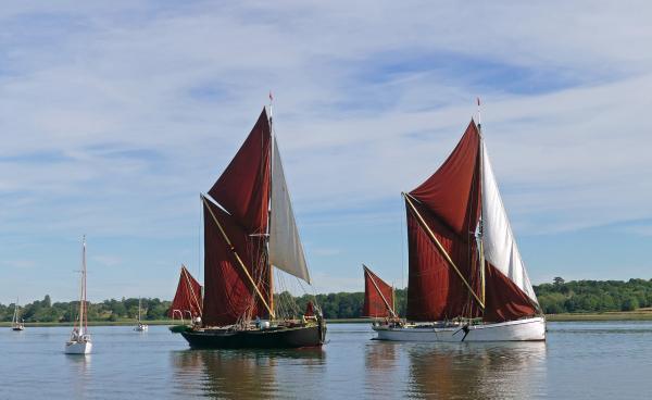 Red sails, blue skies