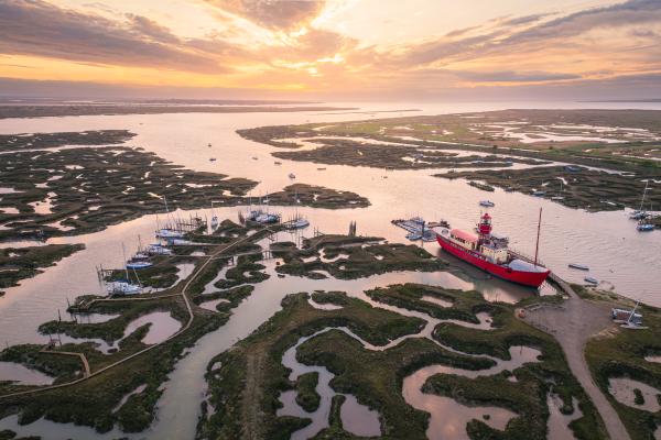 Tollesbury Saltings Sunrise from Above