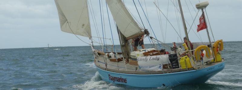 Lively Lady under sail